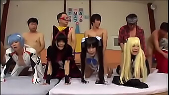 Asian Cosplay Orgy With Cute And Sexy Participants